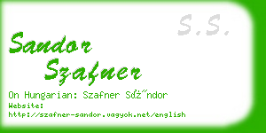 sandor szafner business card